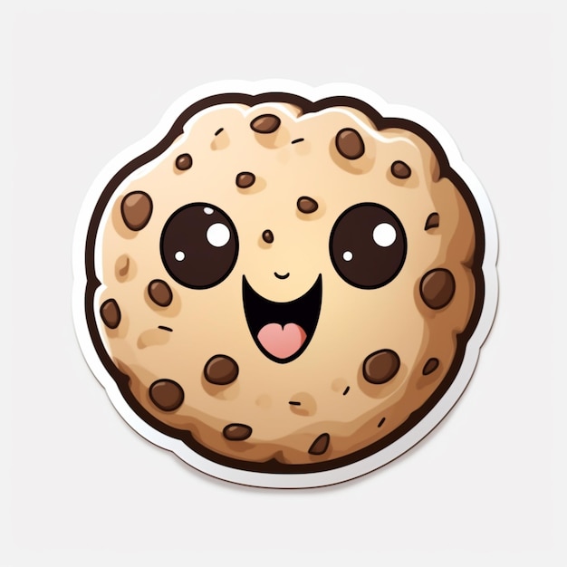 a close up of a cookie with a face on it generative ai