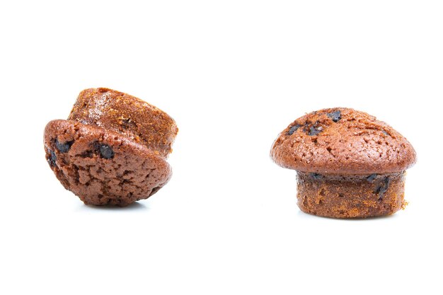 Close-up of cookies against white background