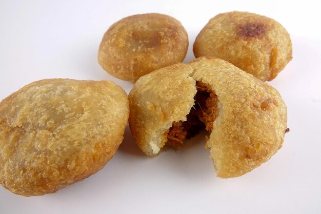 Close-up of cookies against white background