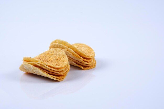 Close-up of cookies against white background