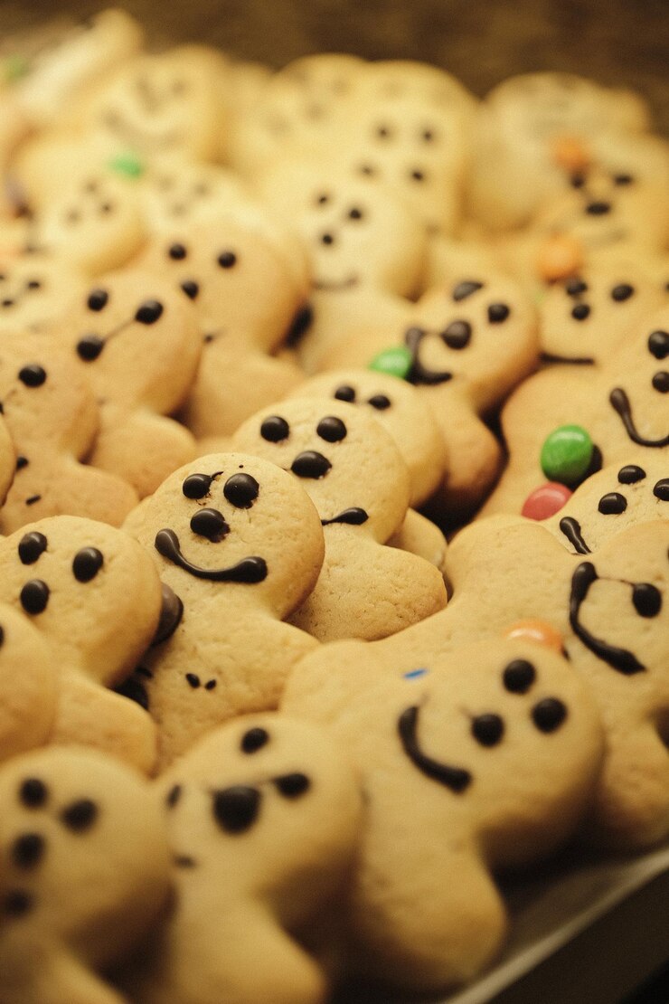 Photo close-up of cookies for sale at market