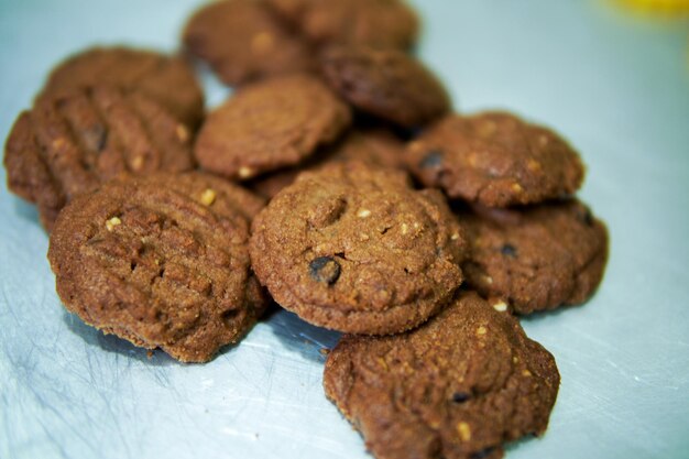 Close-up of cookies on table