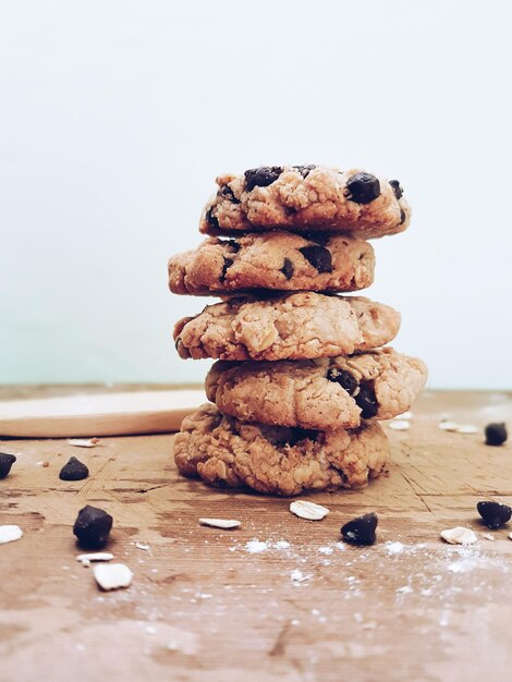 Close-up of cookies on table