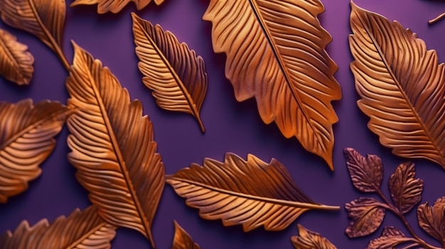 A close up of a copper leaf pattern