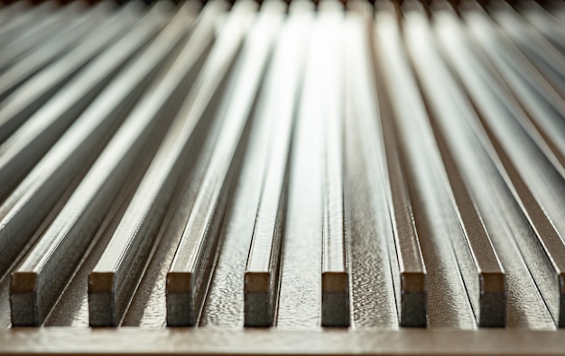 Close-up of a corrugated metal surface