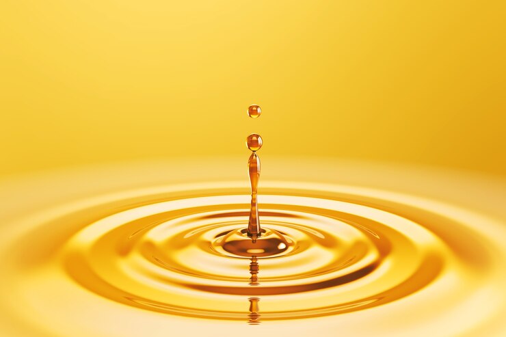 Photo close up on cosmetic liquid oil drop