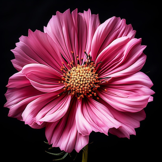 Close up of cosmos flower on dark baclground AI generated