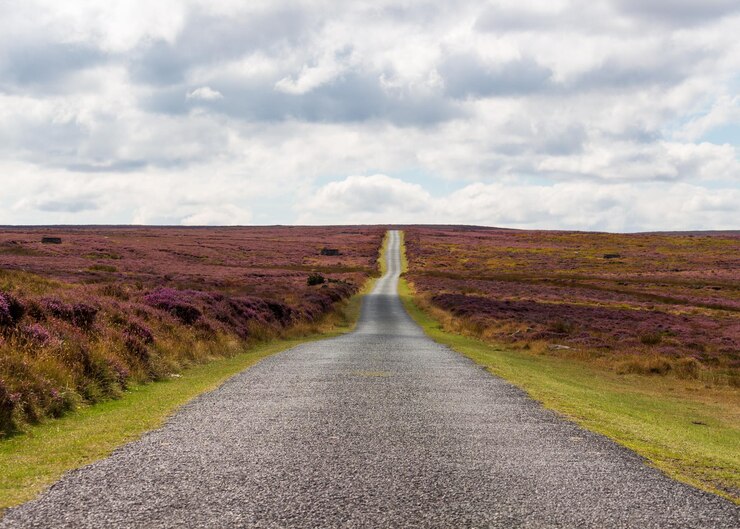 Photo a close up of a country road in the north york moors national park