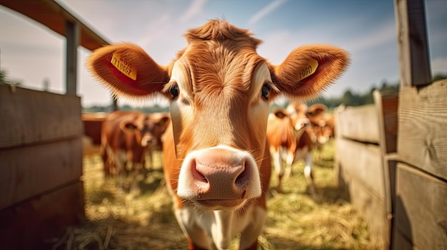 a close up of a cow's face