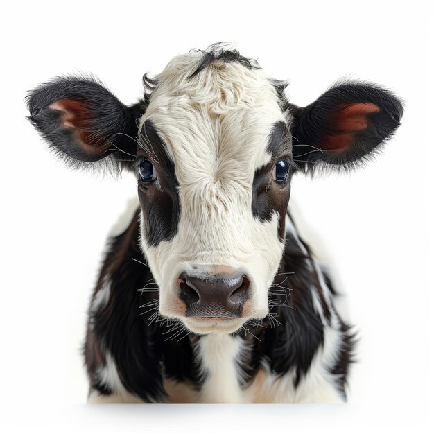 Photo a close up of a cow39s face with a white background