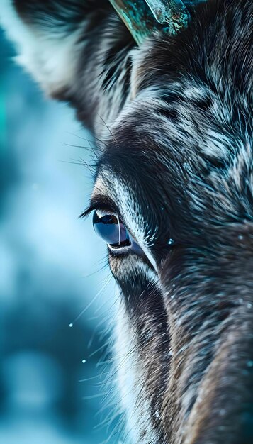 a close up of a cows eye and nose