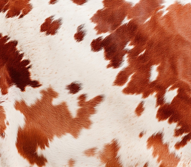 Photo a close up of a cows skin with spots of brown and white generative ai