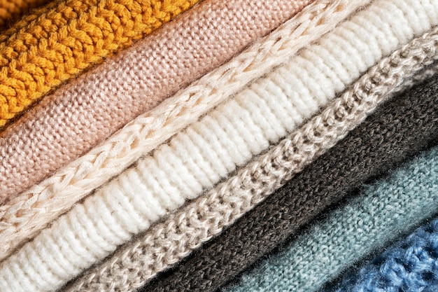 Close up on cozy texture clothing