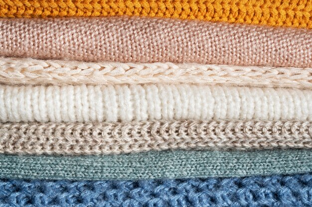 Close up on cozy texture clothing