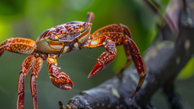 Close Up of Crab on Branch