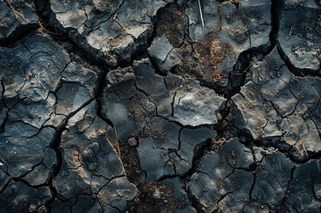 Photo close up of crack soil dry soil texture for background global worming effect