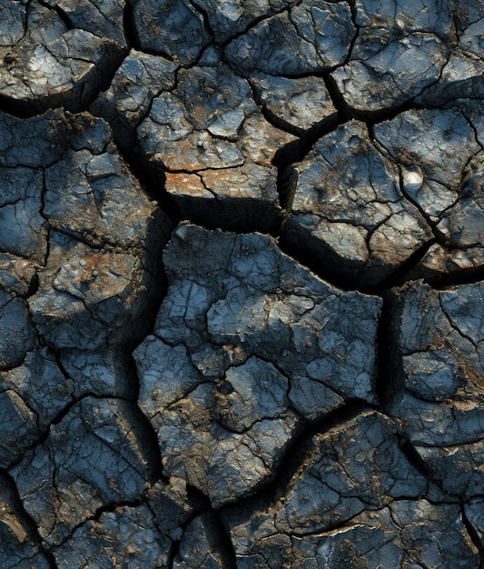 A close up of a cracked ground