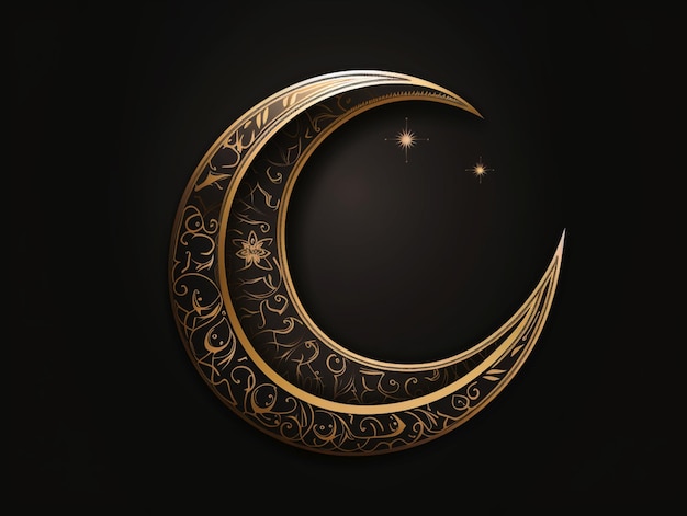 A close up of a crescent with a star in the background generative ai