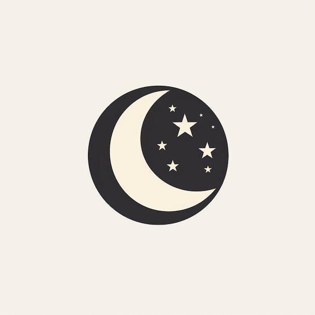 a close up of a crescent with stars on a white background generative ai