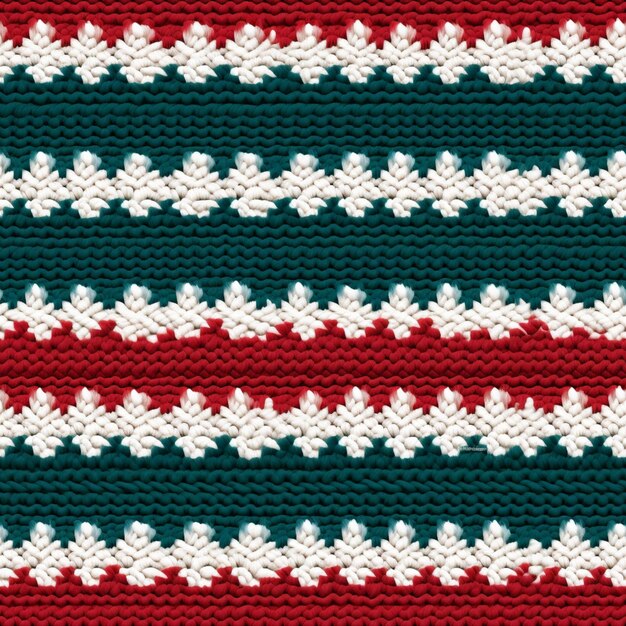 a close up of a crocheted afghan with a red generative ai