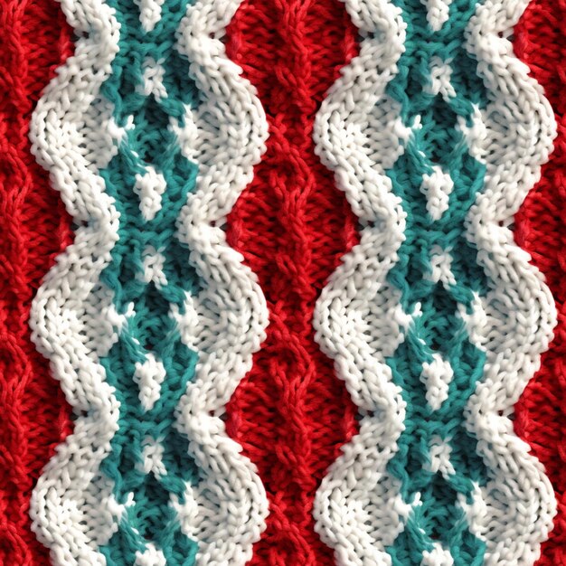 a close up of a crocheted scarf with a red background generative ai