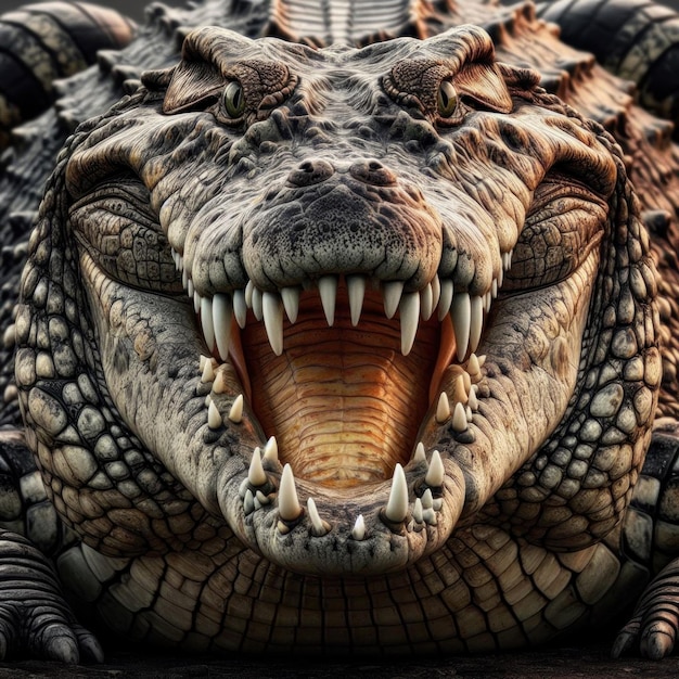 close up of a crocodile