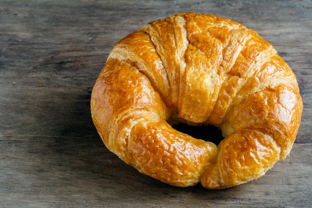 close-up of croissant on table