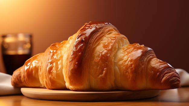a close up of a croissant