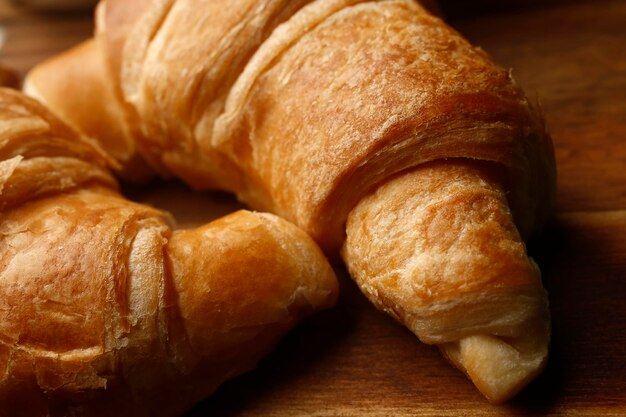 Close-up croissants of breakfast on table