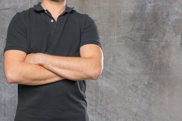 Close up crop of a man with his hands together