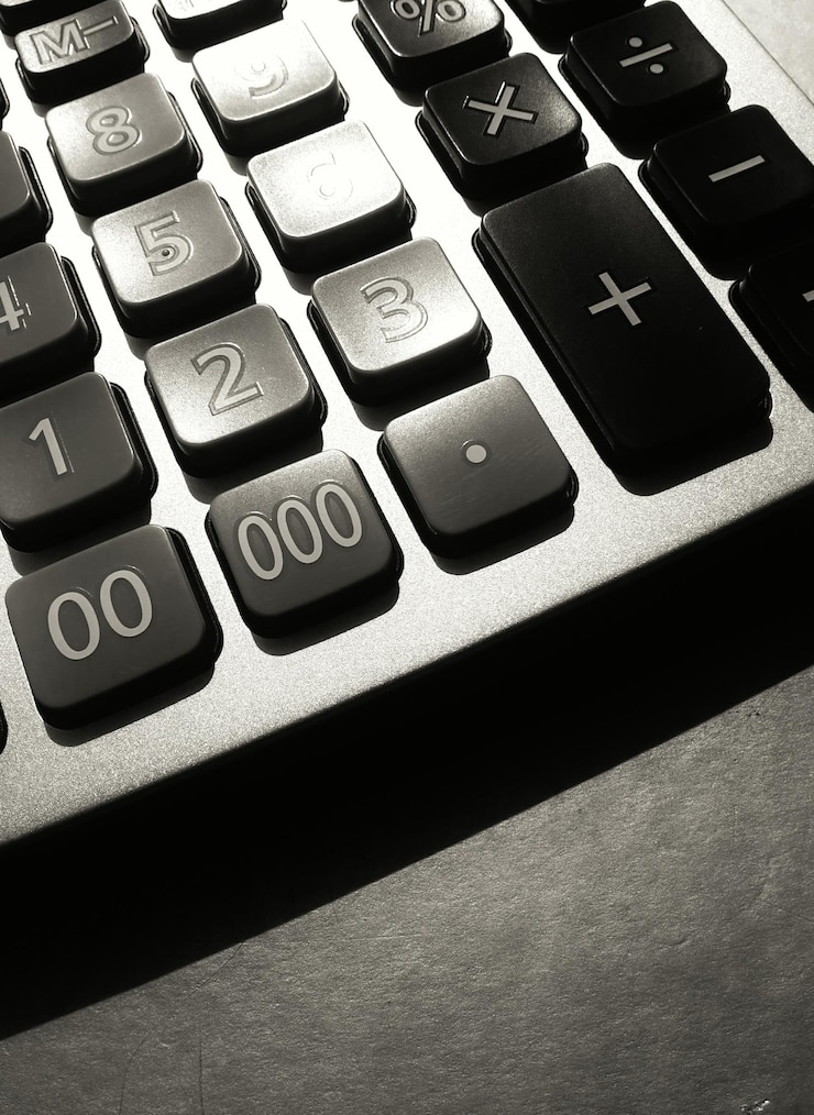 Photo close-up of cropped calculator