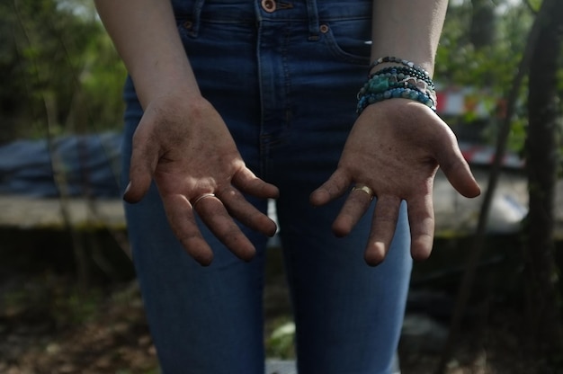 Close-up of cropped hand holding cigarette