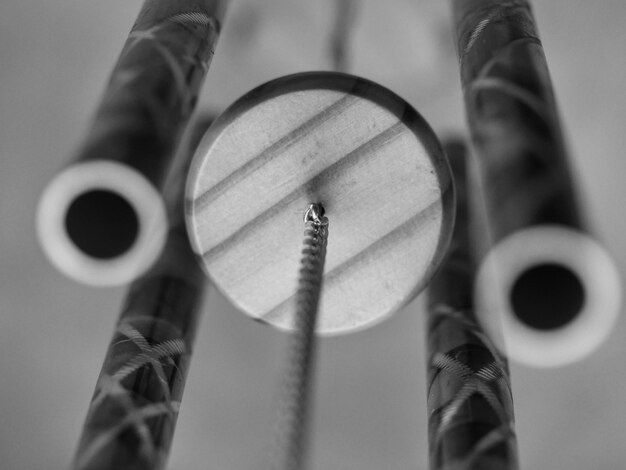 Close-up of cropped metal structure