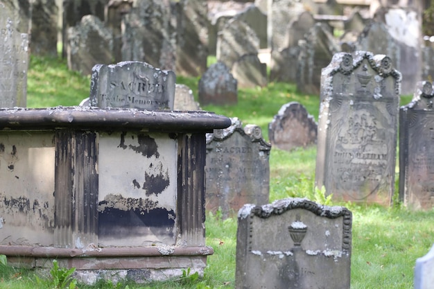 Close-up of cross at cemetery