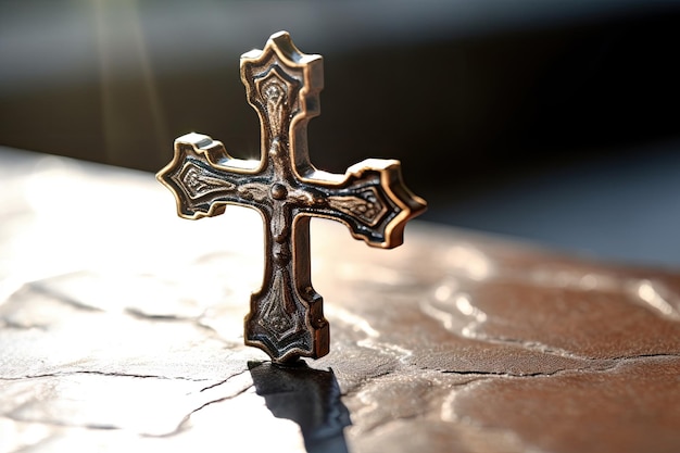 a close up of a cross
