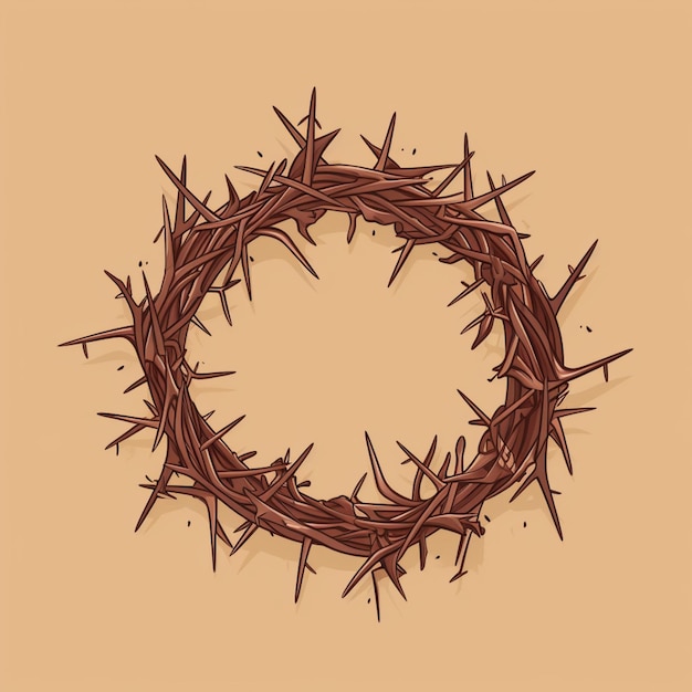 a close up of a crown of thorns with a brown background generative ai