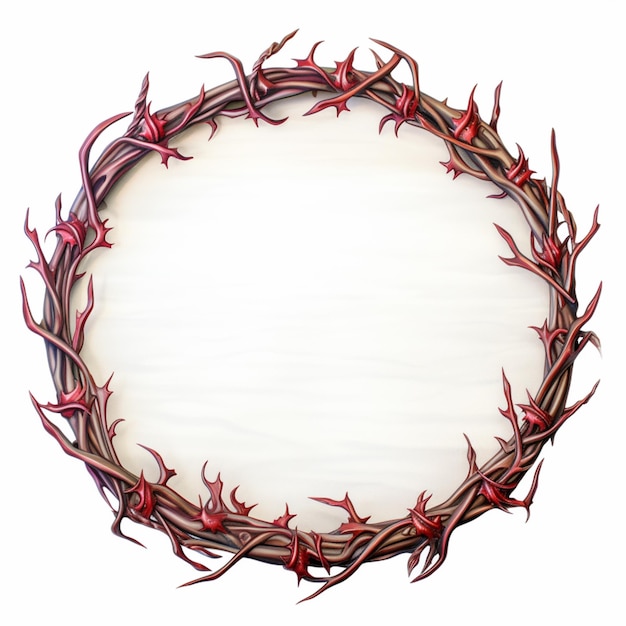 a close up of a crown of thorns with a white background generative ai