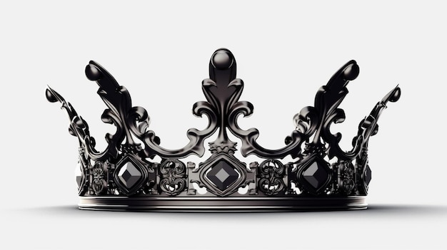 Photo a close up of a crown on a white surface with a shadow generative ai