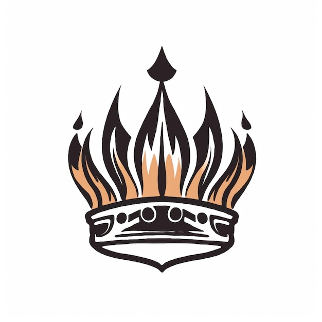 Photo a close up of a crown with flames on it ai generative