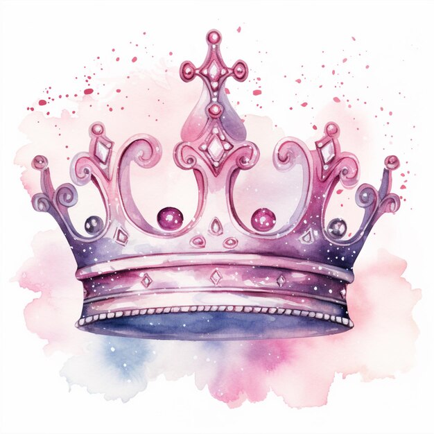 a close up of a crown with a pink background generative ai