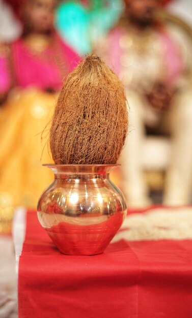 Close-up of crystal ball on table