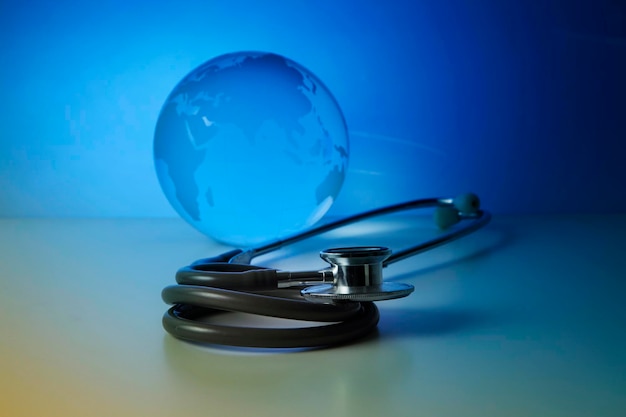 Close-up of crystal ball on table