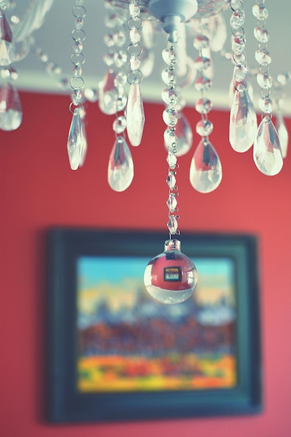 Close-up of crystal decorations