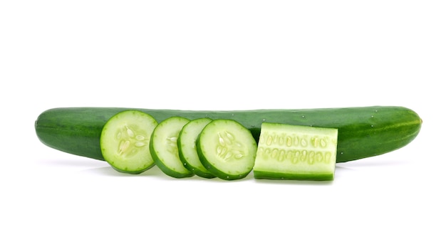 Close up cucumber and slices