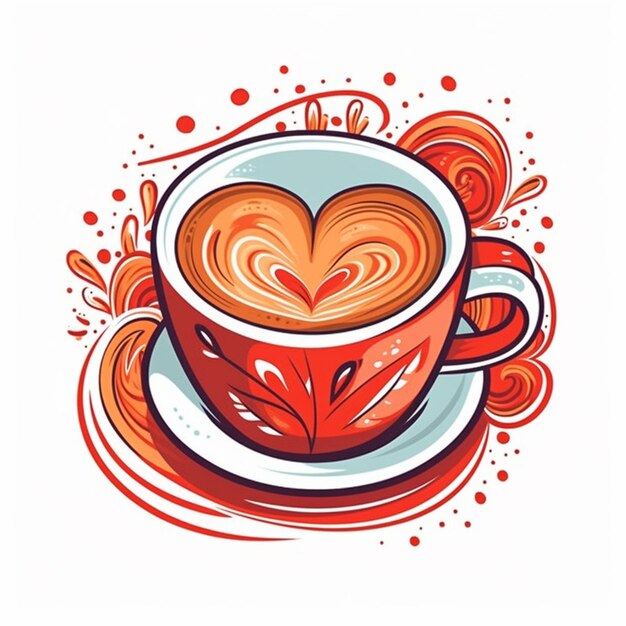 Photo a close up of a cup of coffee with a heart in the middle generative ai