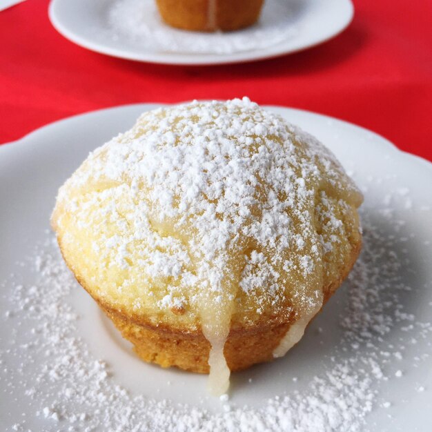 Close-up of cupcake served in plate