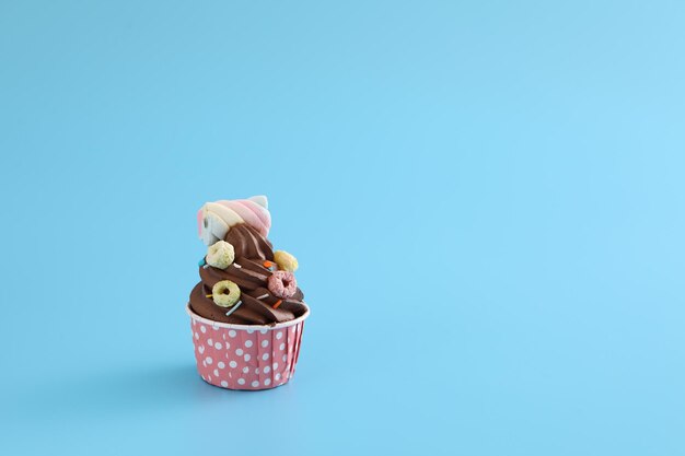 Close-up of cupcakes against white background