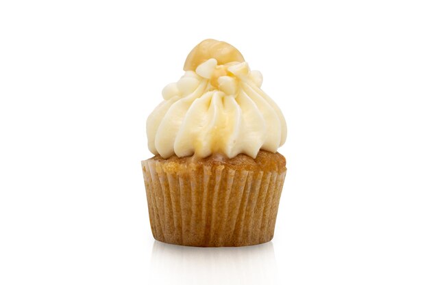 Close-up of cupcakes against white background