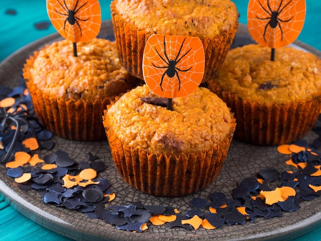 Close-up of cupcakes on table