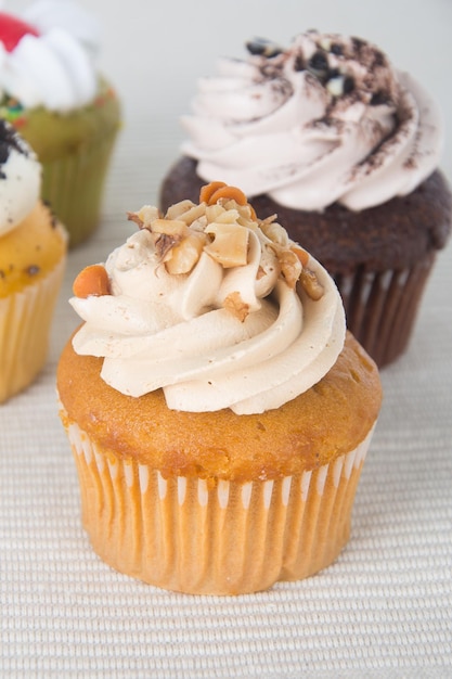 Close-up of cupcakes on table